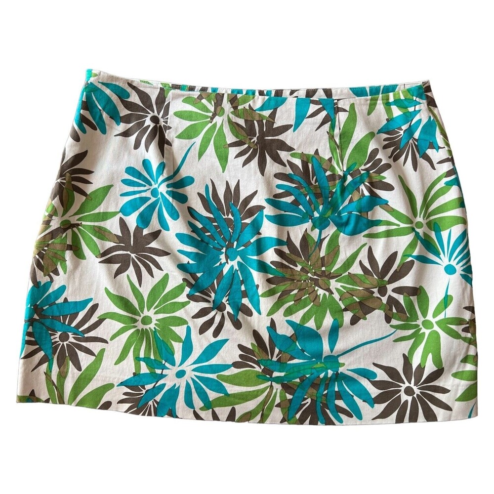 Express Stretch Mini Skirt Size 9/10 Floral With Free NWT Blue Tank Top Large